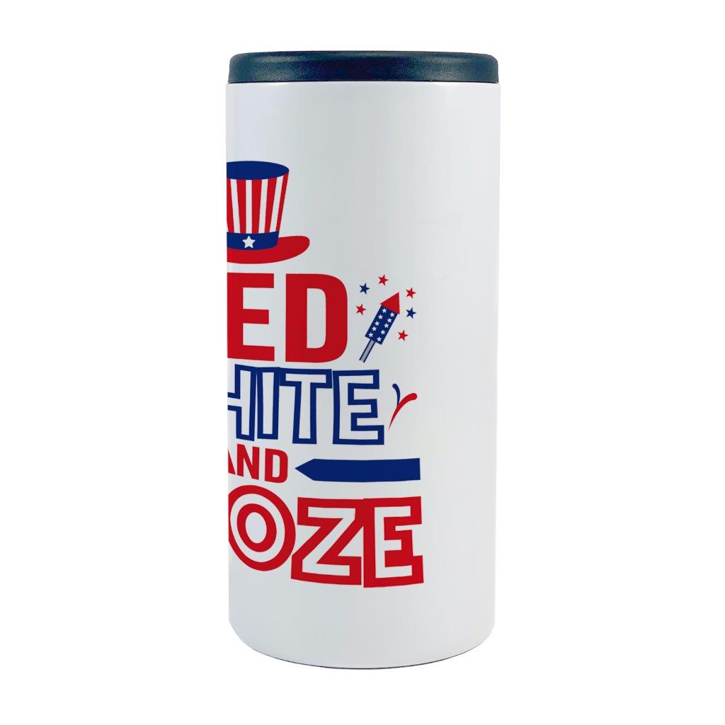 Trend Setters Original (Red, White, and Booze) 12 oz Stainless Steel Slim Can Cooler SSKOOW0035